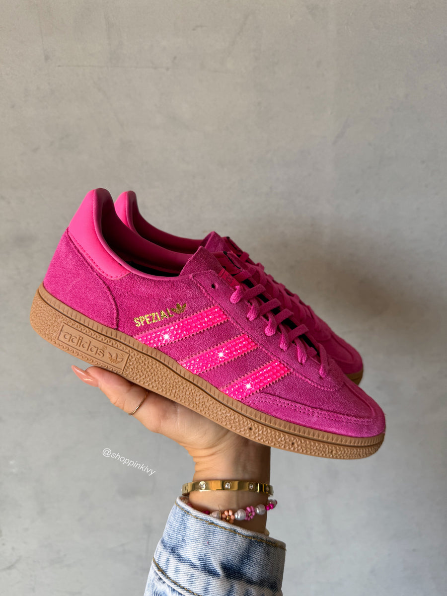 Hot Pink Fuchsia Swarovski Adidas Original Spezial Shoes – Pink Ivy