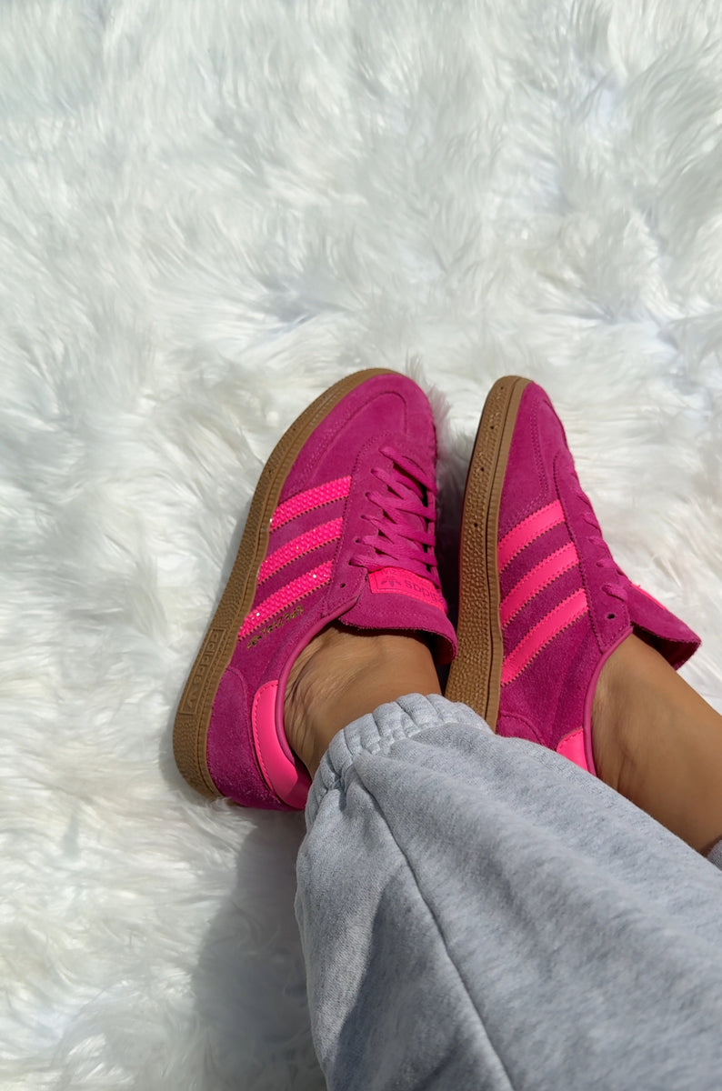 Hot Pink Fuchsia Swarovski Adidas Original Spezial Shoes – Pink Ivy