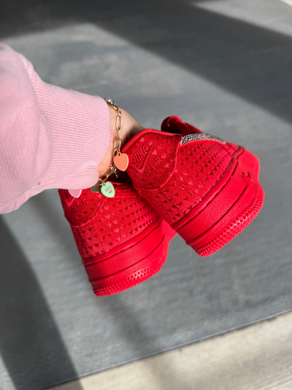Edición Especial San Valentín Corazones Rojos Swarovski Nike Air Force 1