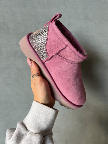 ‘24 Pink Ugg Boots Mini with Swarovski Crystals