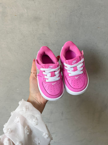 Hot Pink Baby Toddler Pre-School Swarovski Air Force 1