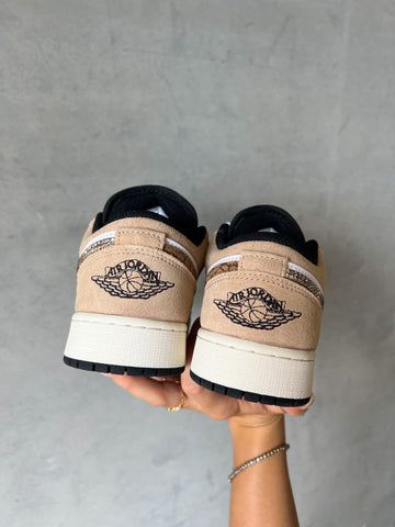 Latte Swarovski Women’s Air Jordan 1 Low Shoes