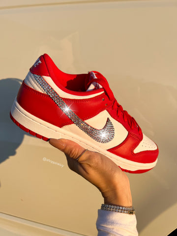 Rare Red Swarovski Womens Nike Dunk Shoes