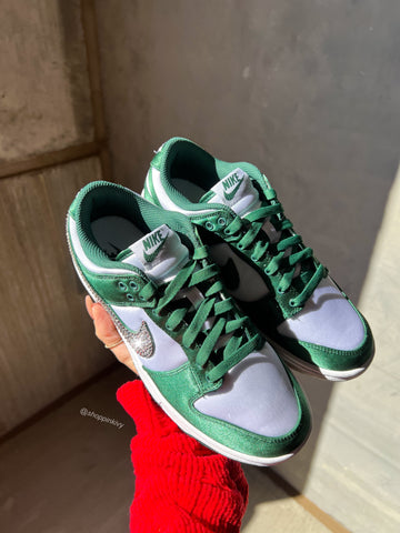 Green Satin Swarovski Womens Nike Shoes