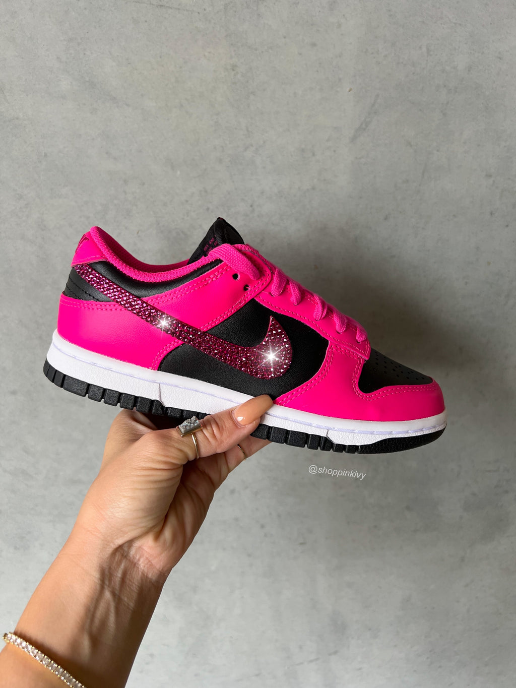 Hot Pink Swarovski Womens Nike Dunk Shoes