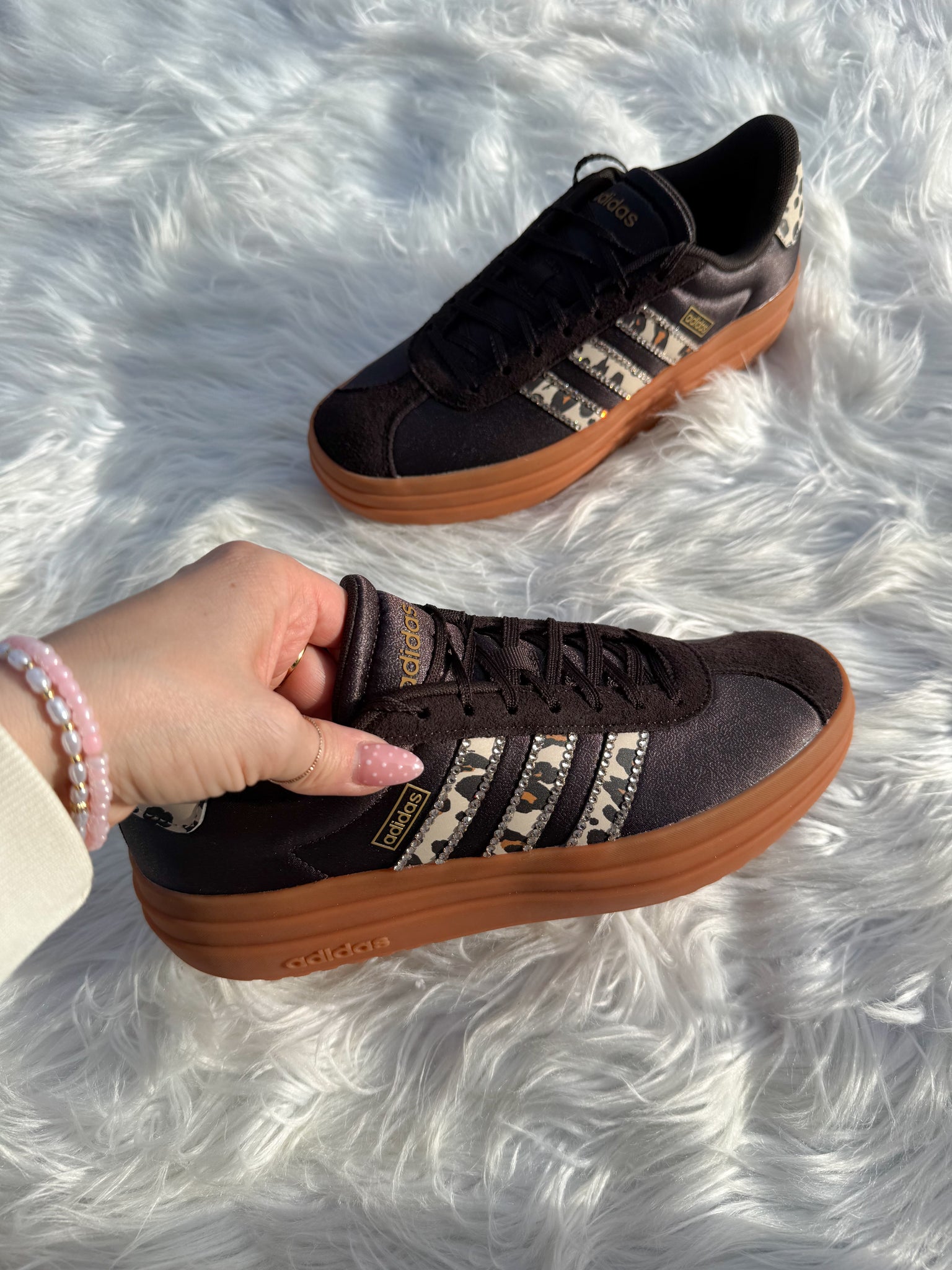 Satin Leopard Swarovski Adidas Platform