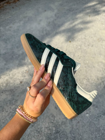 SIZE 7 Green Snakeprint Swarovski Adidas Original Samba OG