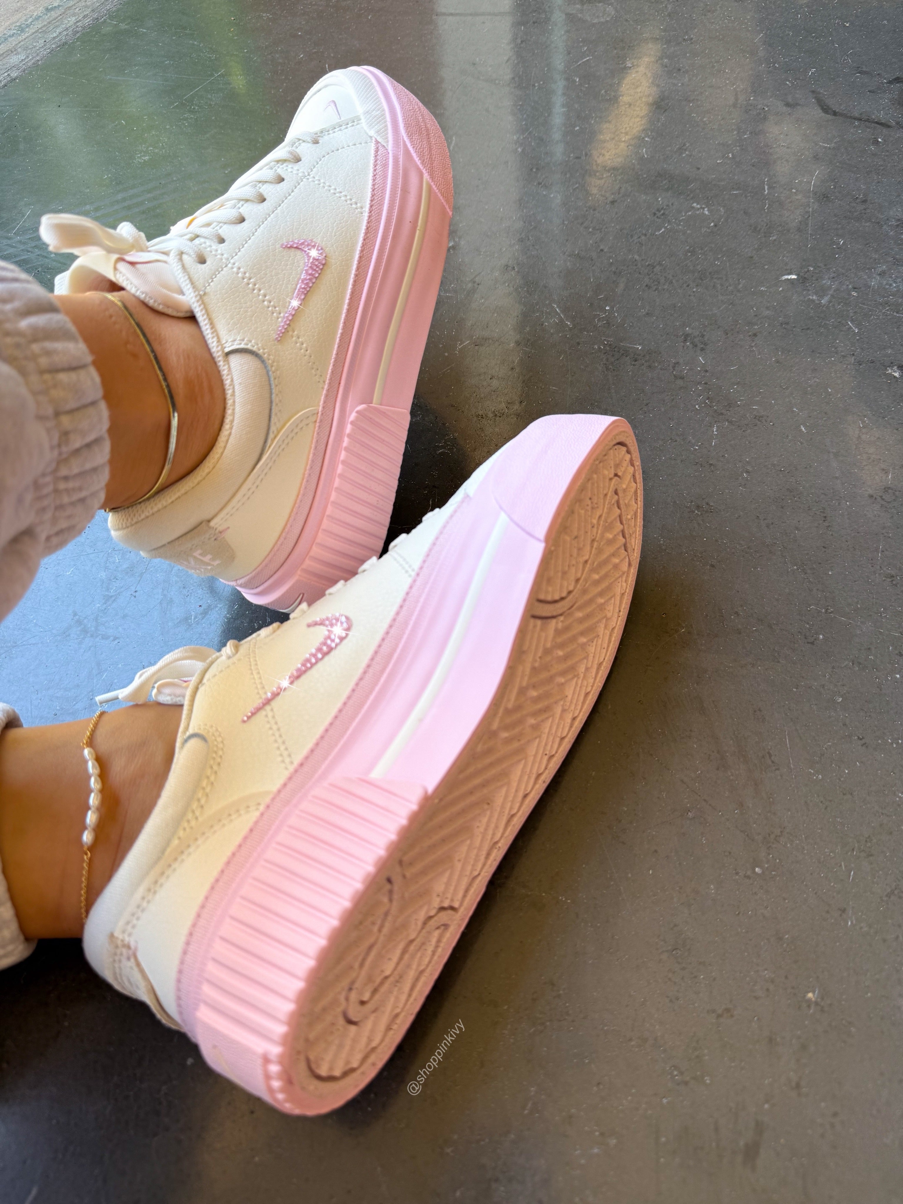 Pink Platform Swarovski Nike Platform Shoes