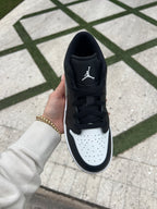 White and Black Swarovski Women’s Air Jordan 1 Low Shoes