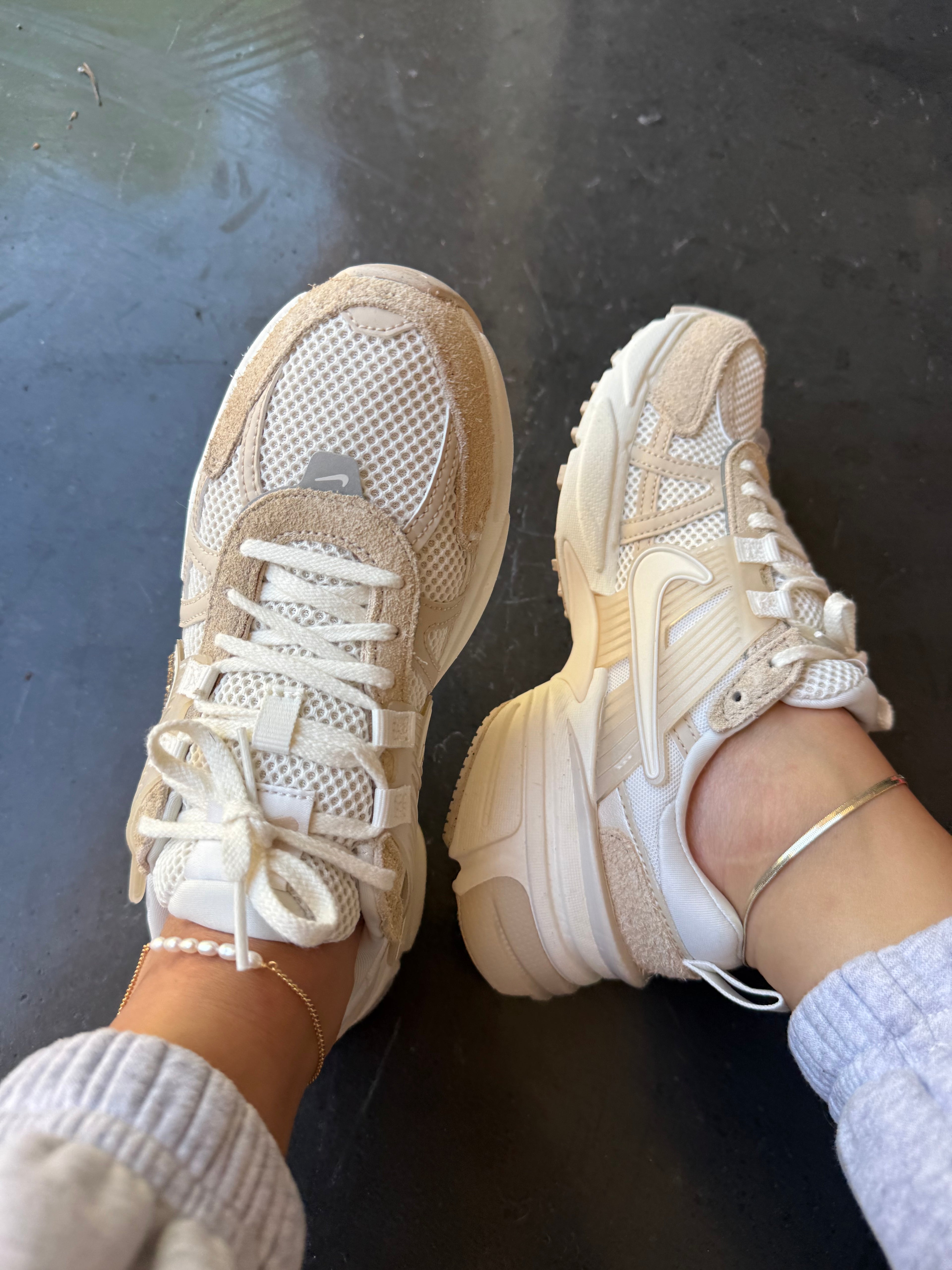 Neutral Cream Tan Swarovski Womens Nike Shoes