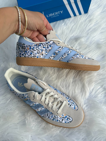 Blue Floral Swarovski Adidas Samba Original