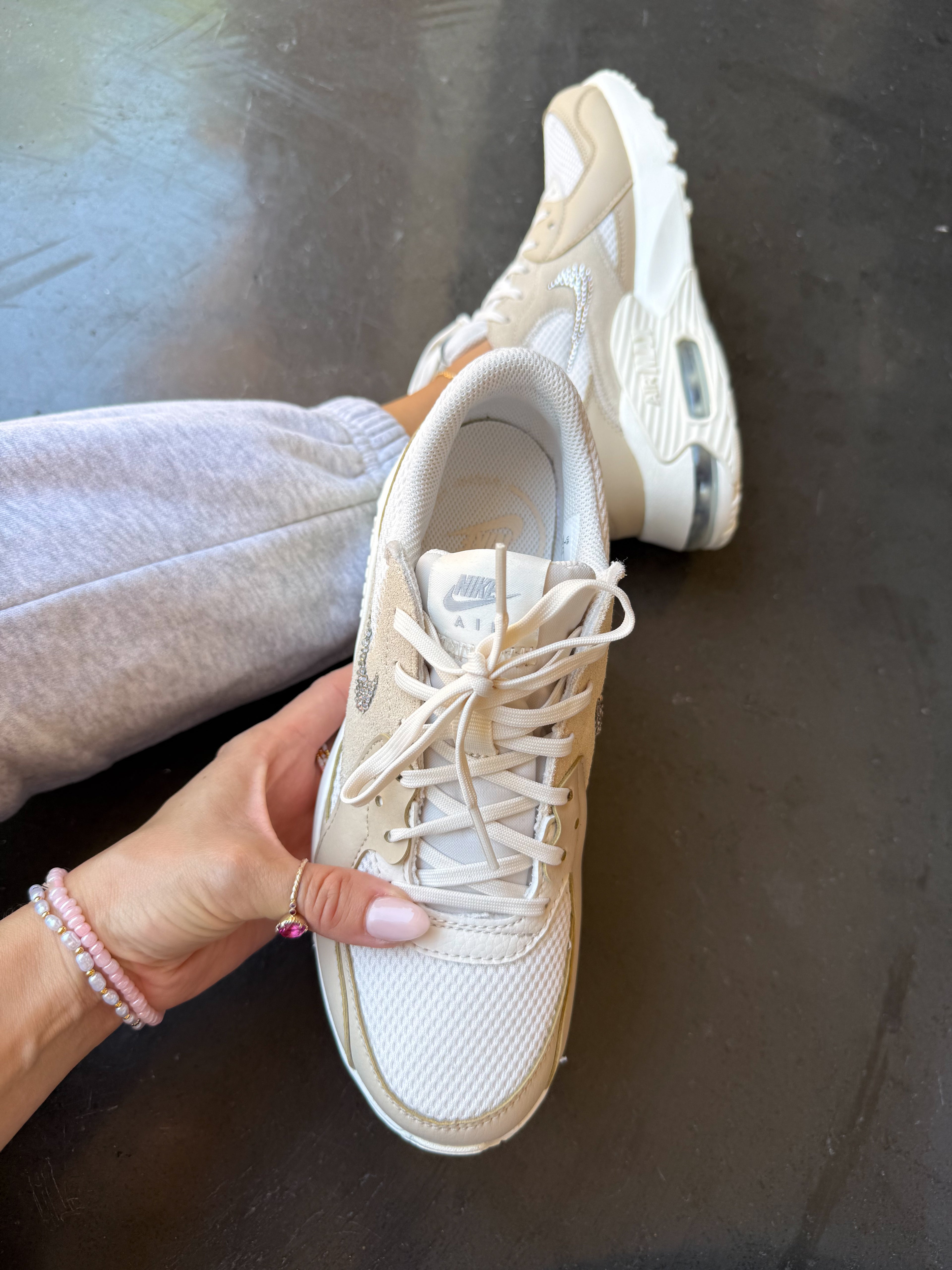 NEW Cream Sand Nike Swarovski Womens Nike Air Max
