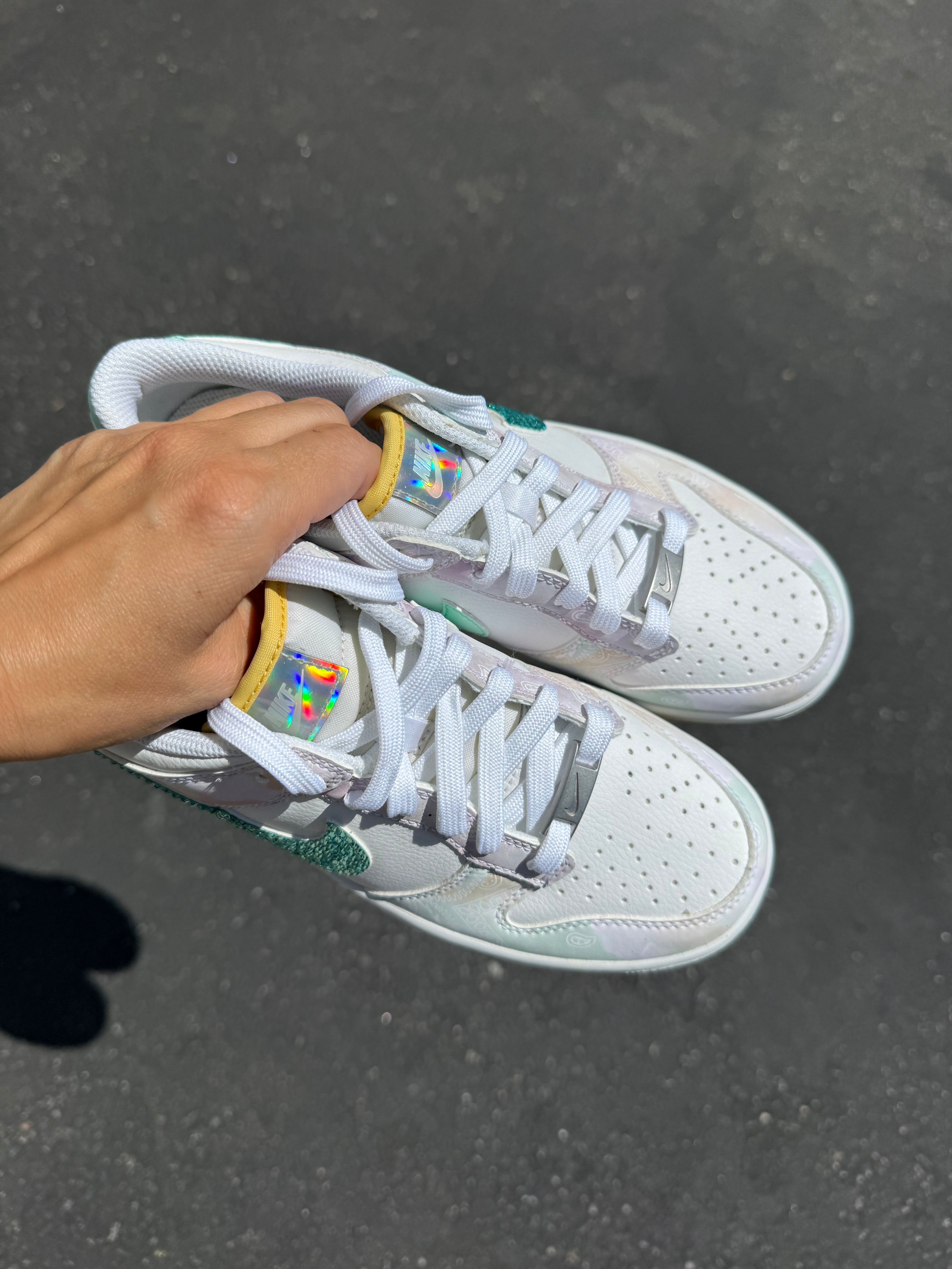 RARE Pastel Paisley Swarovski Womens Nike Dunk Shoes