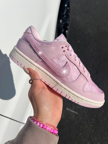 Pink Lace Special Edition Swarovski Womens Nike Dunk Shoes