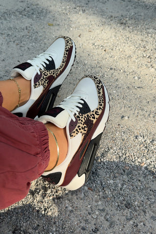 RARE Fall Leopard Animal Print Swarovski Womens Nike Air Max 90