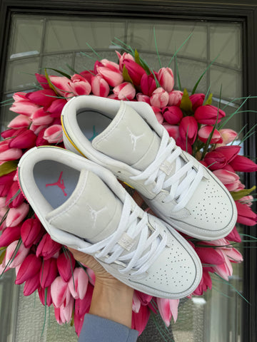 RARE SIZE 6.5 White/Multi Color Swarovski Women’s Air Jordan 1 Low Shoes