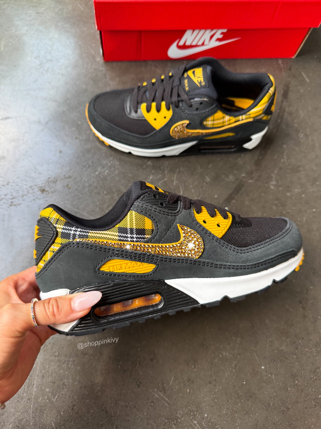 NEW Fall Plaid Swarovski Nike Air Max 90