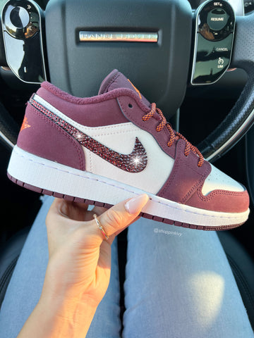 Merlot Swarovski Zapatos Air Jordan 1 Low para mujer