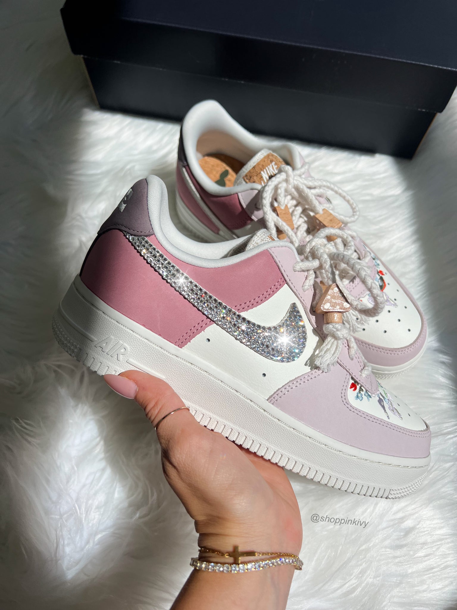 Spring Boho Swarovski Womens Nike Air Force One