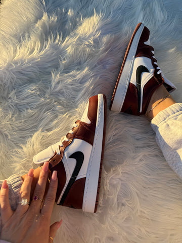 Rare Coffee Brown Swarovski Women’s Air Jordan 1 Low Shoes