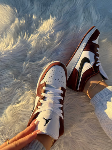 Rare Coffee Brown Swarovski Women’s Air Jordan 1 Low Shoes