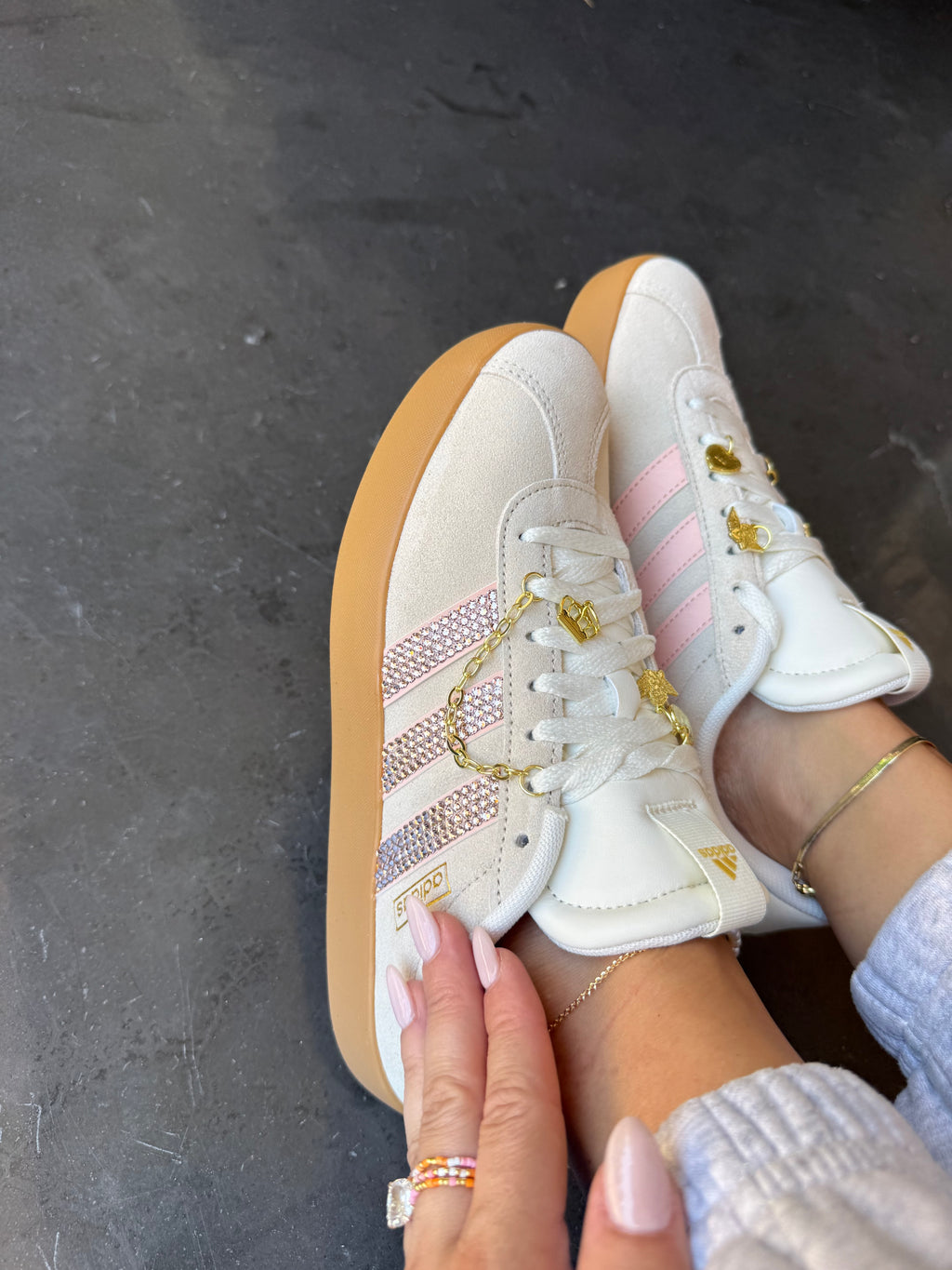 Charmed Cream Blush Pink Swarovski Adidas Women Shoes