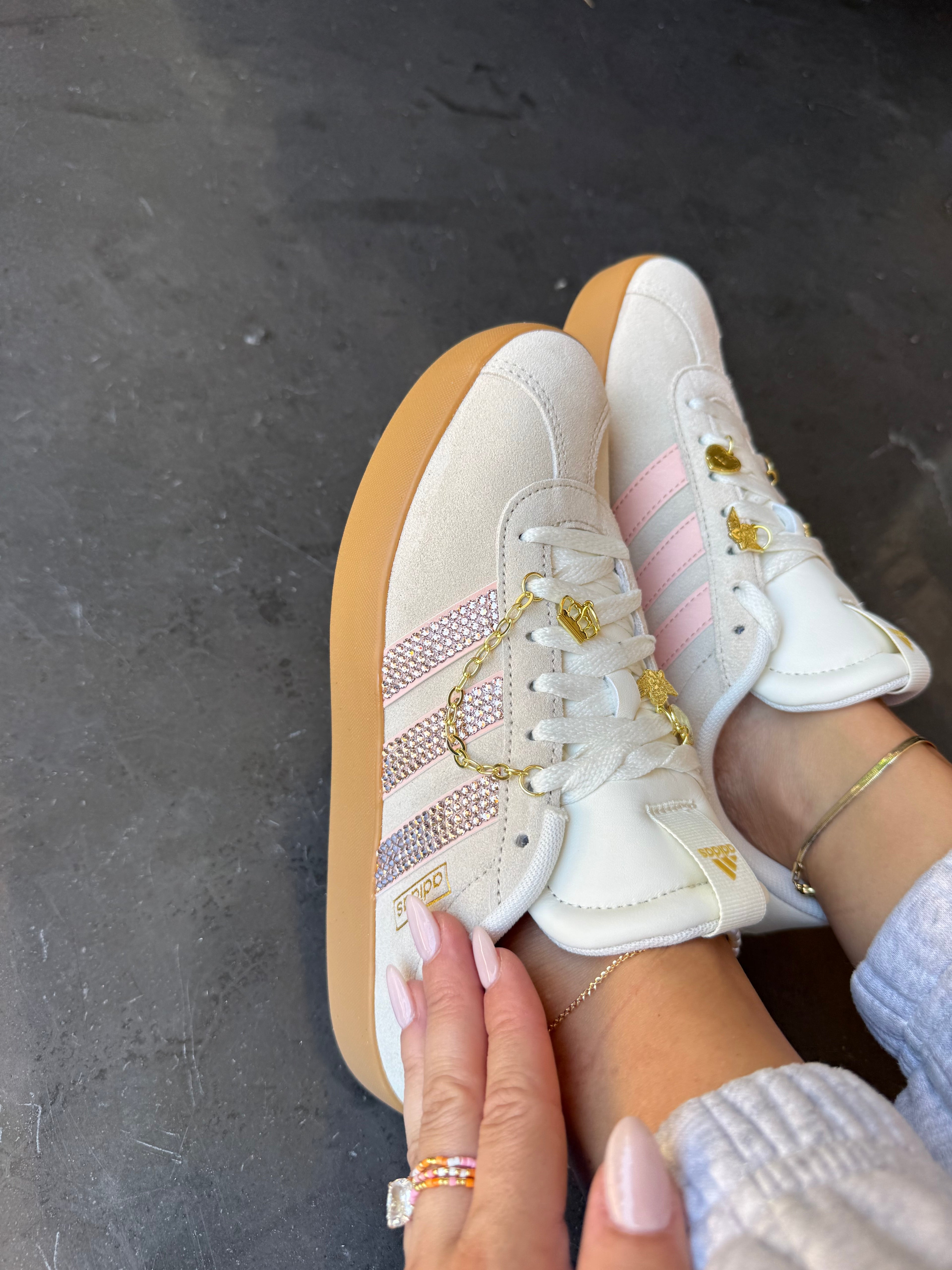 Charmed Cream Blush Pink Swarovski Adidas Women Shoes