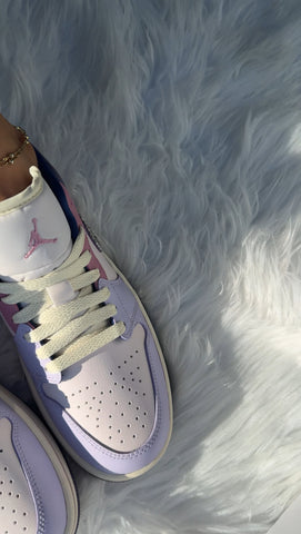 RARE Pink and Purple Swarovski Women’s Air Jordan Retro 1 Low Shoes