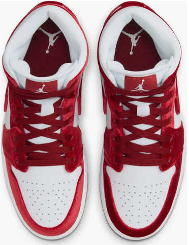 Pre-Order Red Velvet Swarovski Womens Nike Air Jordan 1 Mid Shoes