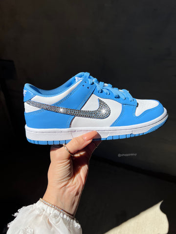 Blue Swarovski Womens Nike Dunk Shoes