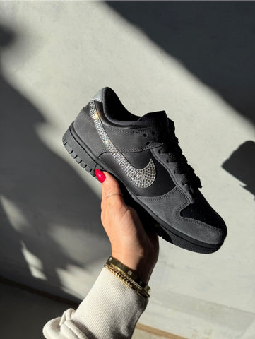 SIZE 7 Black Swarovski Womens Nike Dunk Shoes