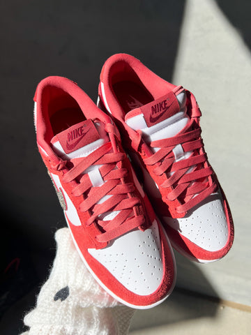 Strawberry Suede Swarovski Womens Nike Dunk Shoes