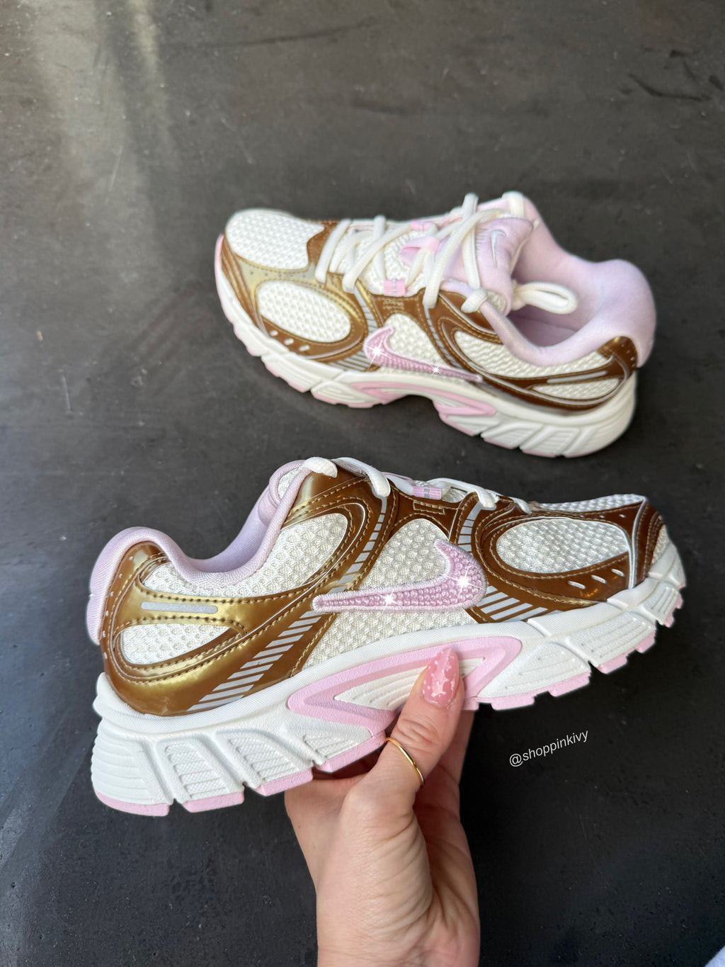 Zapatillas Nike Swarovski Oro Rosa Perla para Mujer