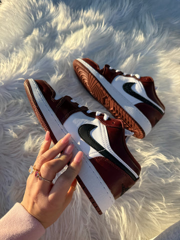 Rare Coffee Brown Swarovski Women’s Air Jordan 1 Low Shoes