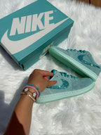 Zapatillas Air Jordan 1 Retro OG Low Edición Especial Aqua Swarovski para Mujer