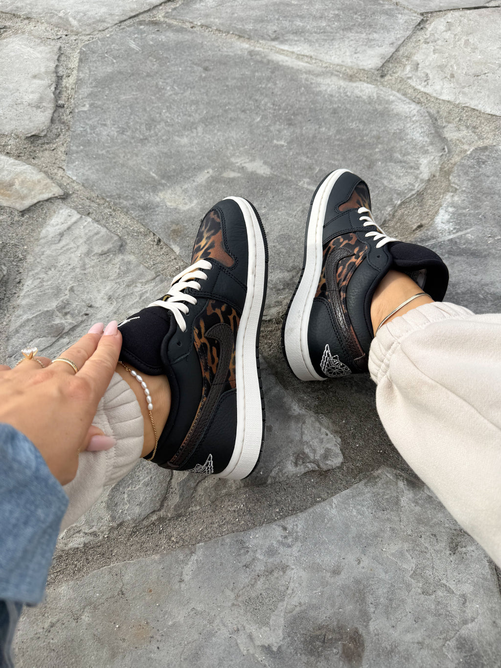 NEW Leopard Swarovski Women’s Air Jordan 1 Low Shoes
