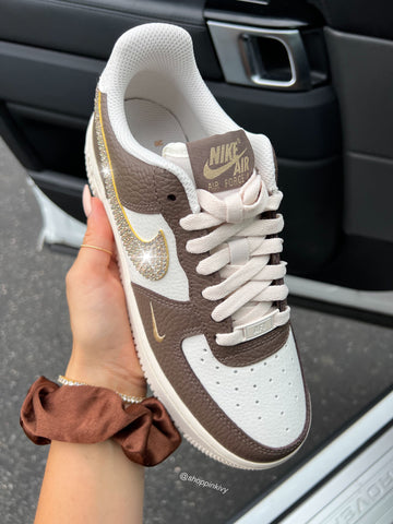 Espresso Swarovski Womens Nike Air Force One