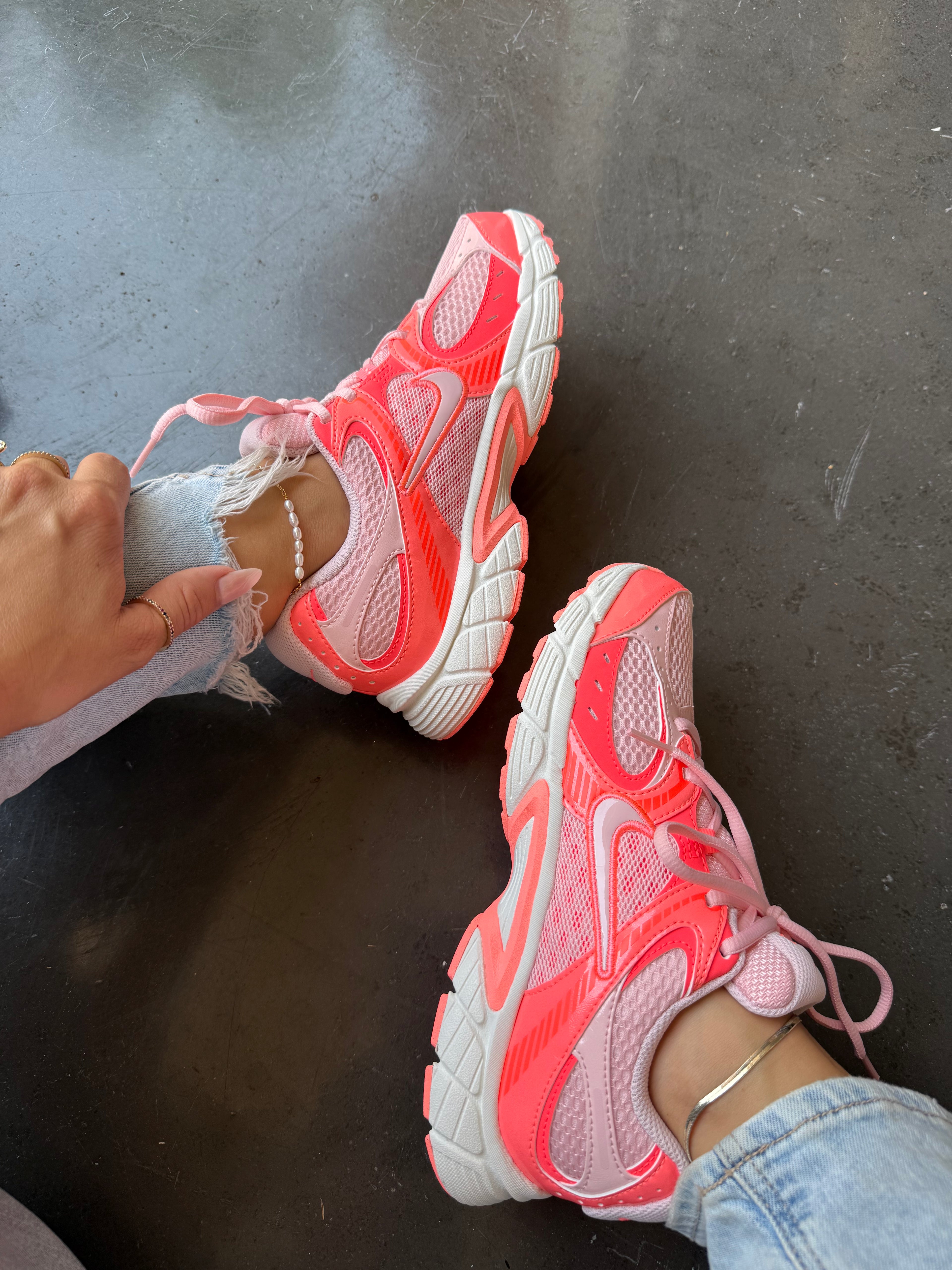 Coral Pink Swarovski Womens Nike Shoes