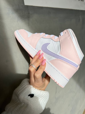 Ballet Pink Swarovski Air Jordan 1 Mid Shoes