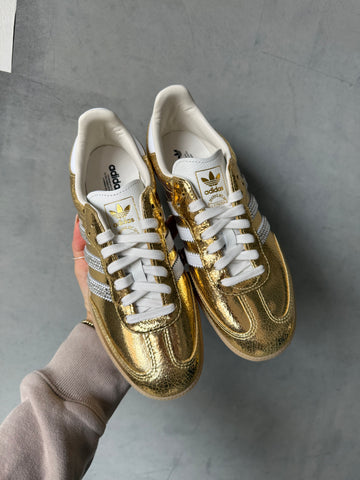 SIZE 7 Metallic Gold Swarovski Adidas Original Samba OG Christmas