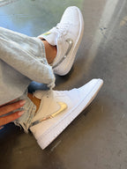 White Metallic Swarovski Women’s Air Jordan 1 Low Shoes