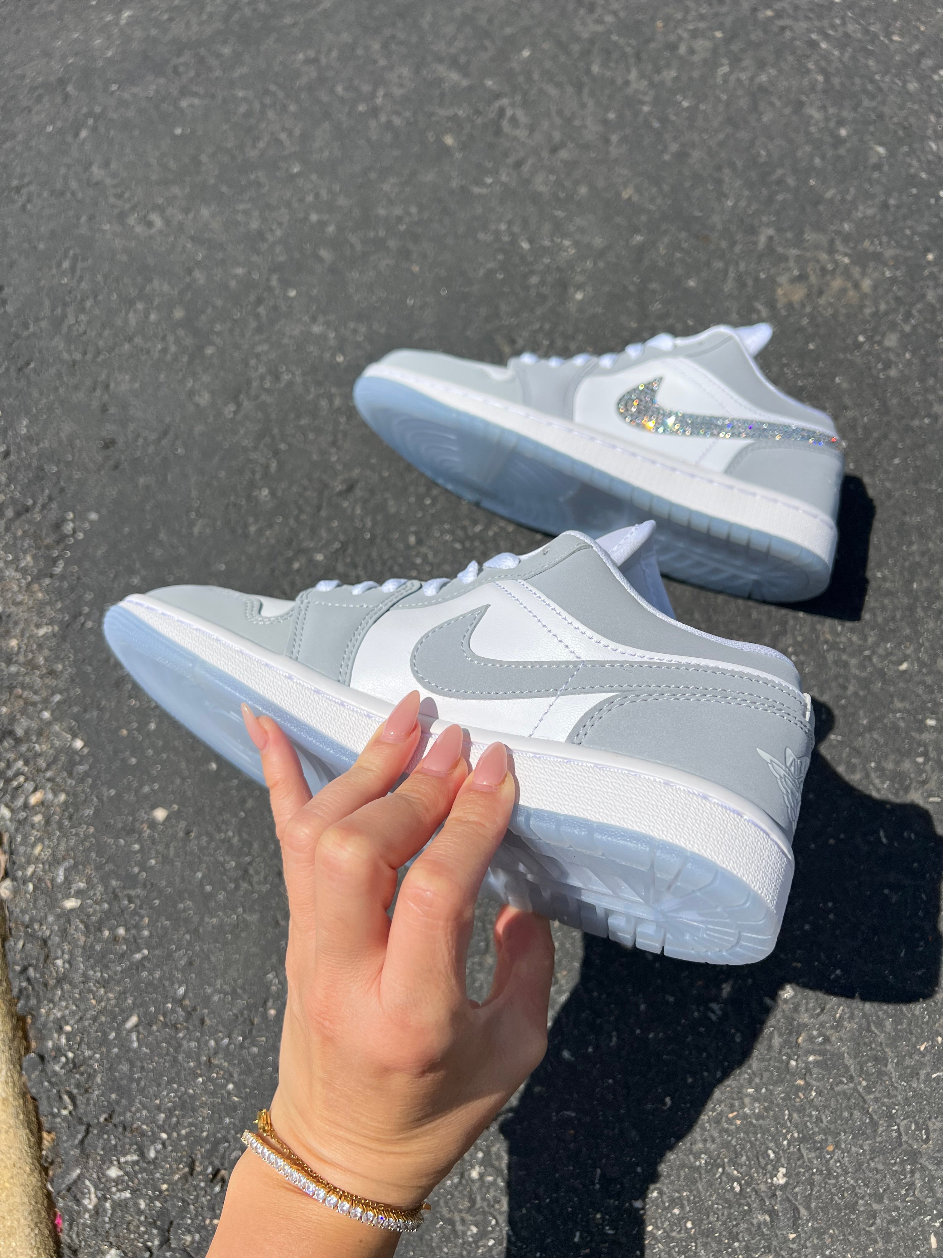 Blue Bottom Swarovski Women’s Air Jordan Retro 1 Low Shoes