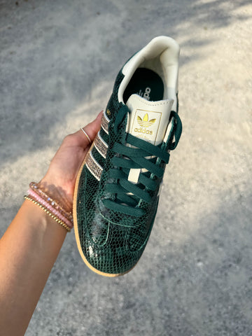 SIZE 7 Green Snakeprint Swarovski Adidas Original Samba OG