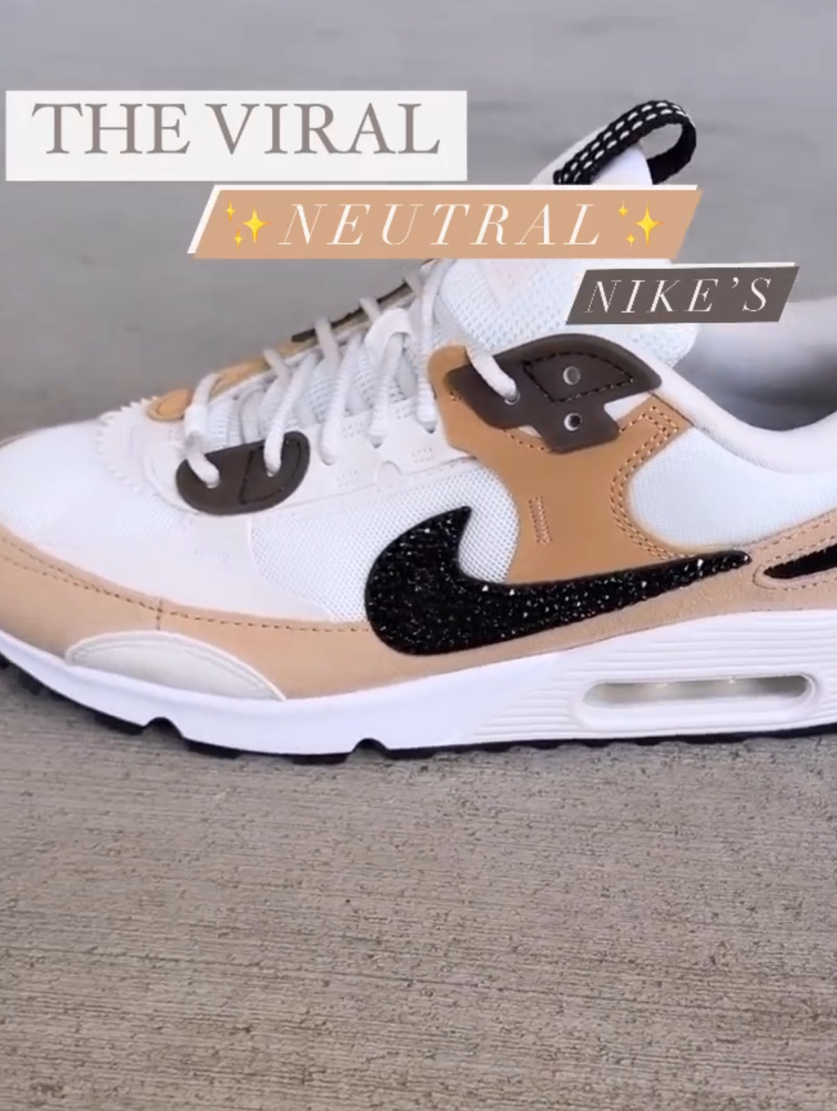 Zapatilla Neutral Swarovski Nike Air Max 90 para mujer