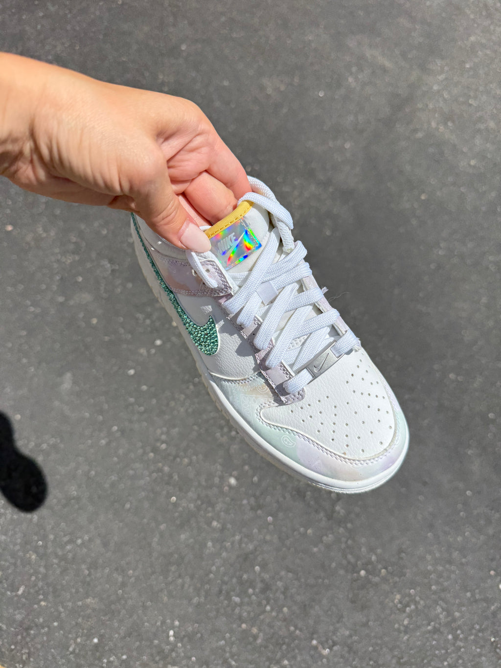 RARE Pastel Paisley Swarovski Womens Nike Dunk Shoes