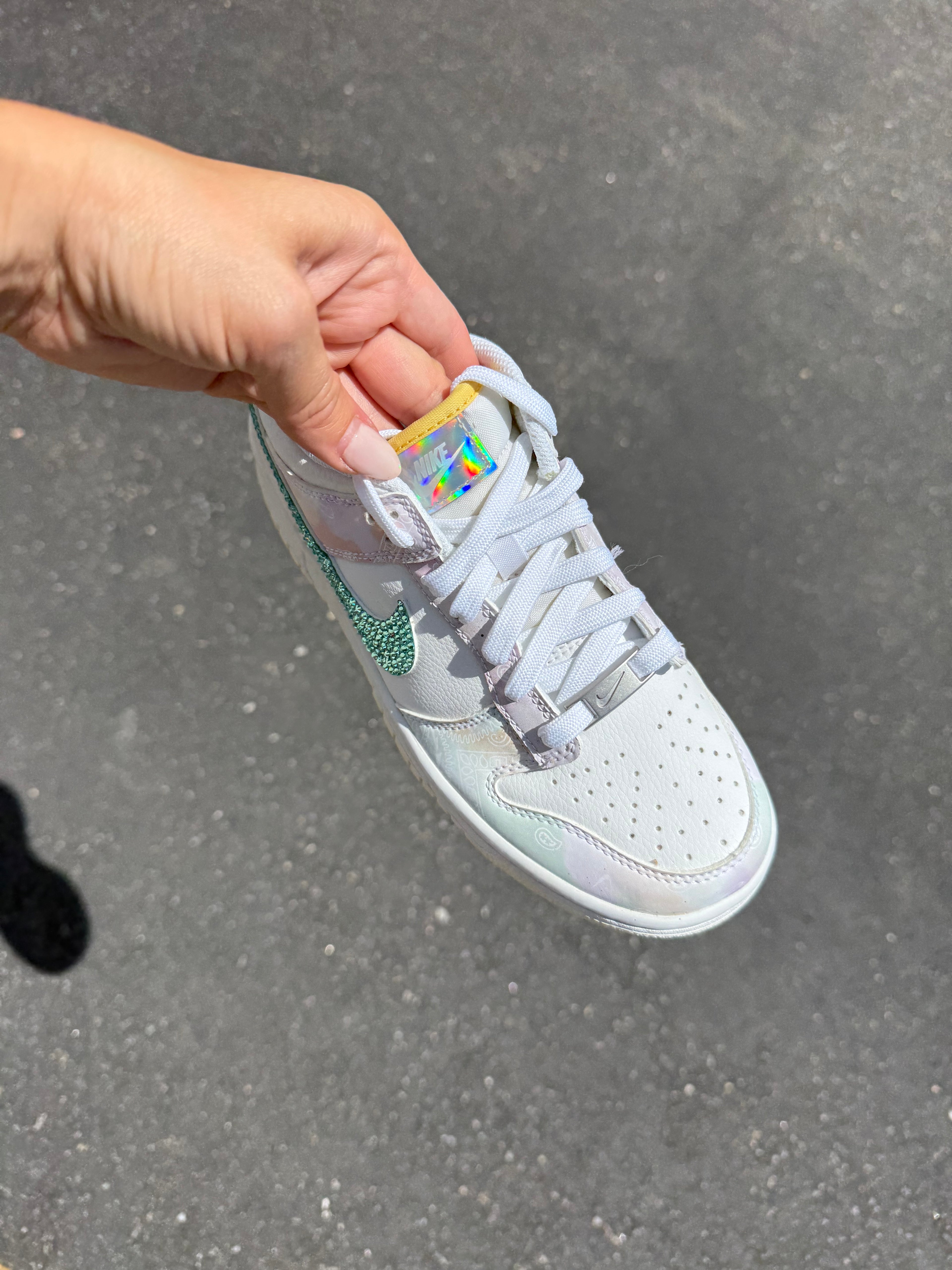 RARE Pastel Paisley Swarovski Womens Nike Dunk Shoes