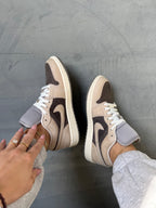 Neutral Tan Greige Swarovski Women’s Air Jordan 1 Low Shoes