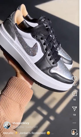 Metallic Panda Swarovski Women’s Air Jordan 1 Elevate Shoes