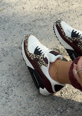 RARE Fall Leopard Animal Print Swarovski Womens Nike Air Max 90