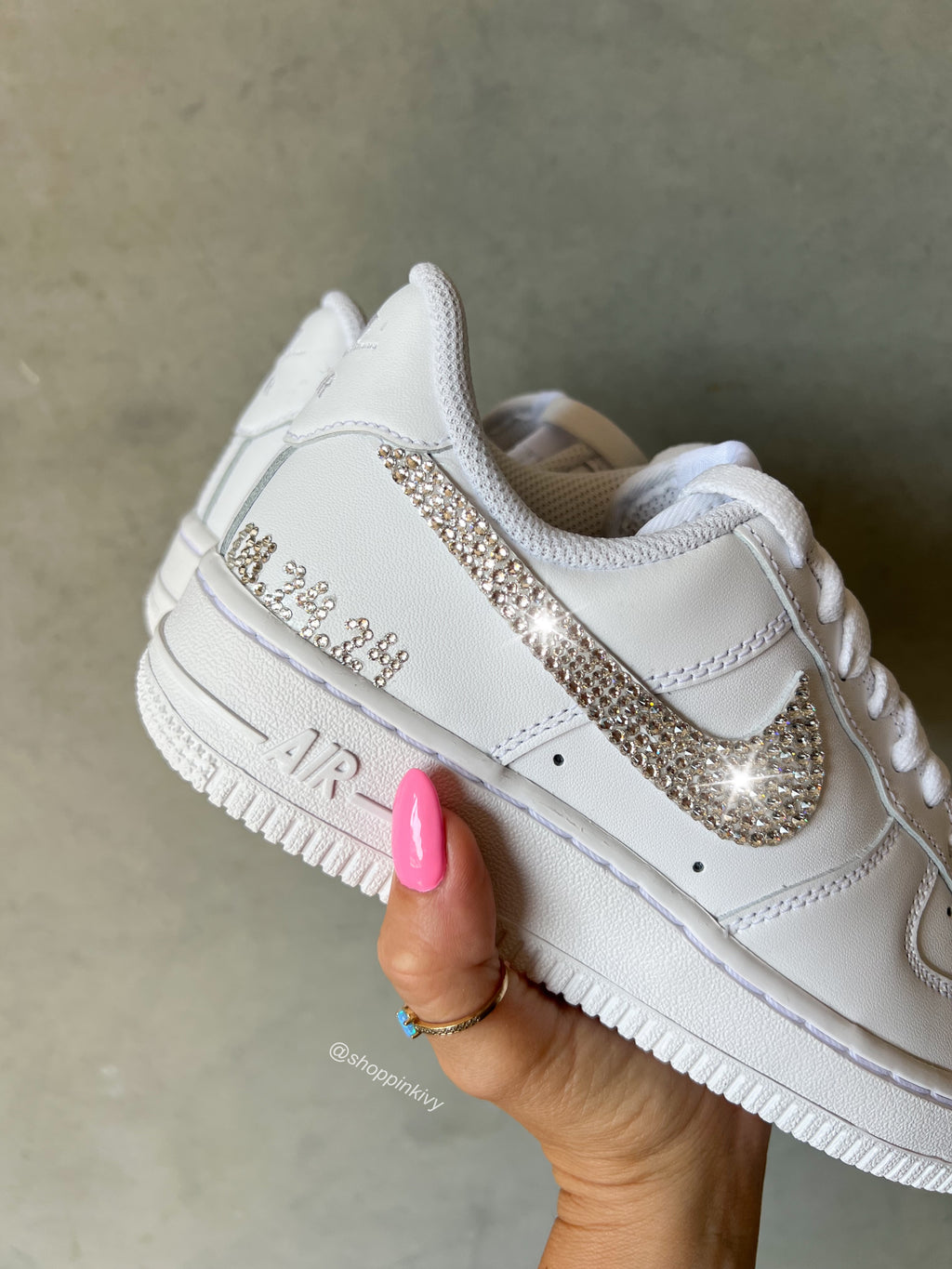 White Swarovski Nike Air Force 1